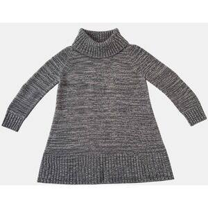 ALYX Woman Gray Black Marled Cowl‎ Neck Tunic Sweater Plus Size 1X Longline Knit